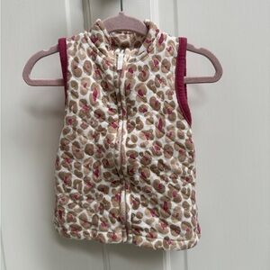 Chick Pea 6-9M White Cheetah Leopard Zip Up Vest